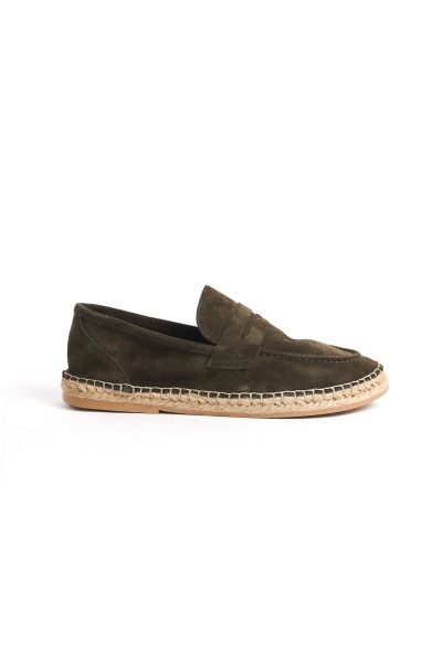 Mubiano Summer Erkek Jüt Taban Haki Süet Espadril & Loafer -MSSR1274-HK - 4