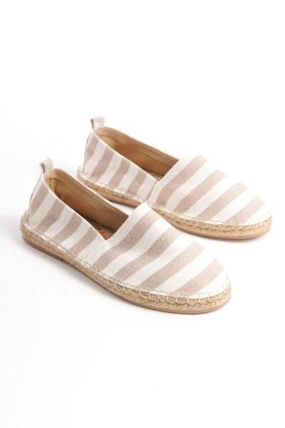 Mubiano Summer Erkek Jüt Taban Keten Beyaz/Bej Espadril -MSSR3535-BB - 2