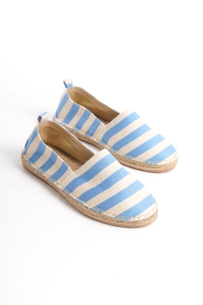 Mubiano Summer Erkek Jüt Taban Keten Mavi/Beyaz Espadril -MSSR3535-MB - 2