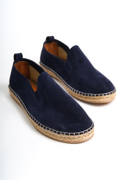 Mubiano Summer Erkek Jüt Taban Lacivert Süet Espadril & Loafer -MSSR1120-LCV - 10