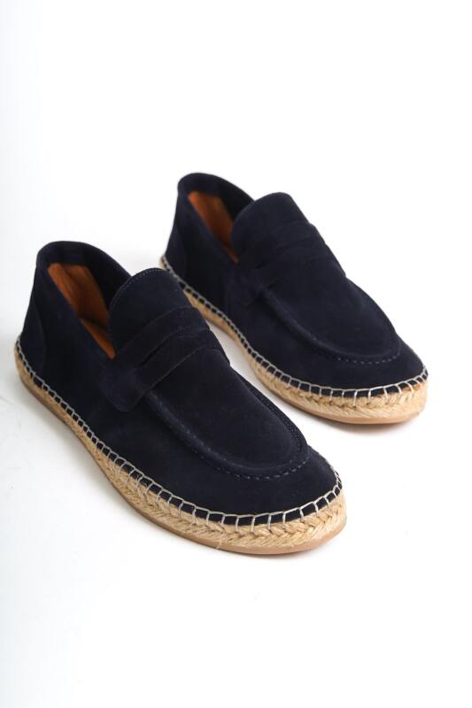 Mubiano Summer Erkek Jüt Taban Lacivert Süet Espadril & Loafer -MSSR1274-LCV - 10