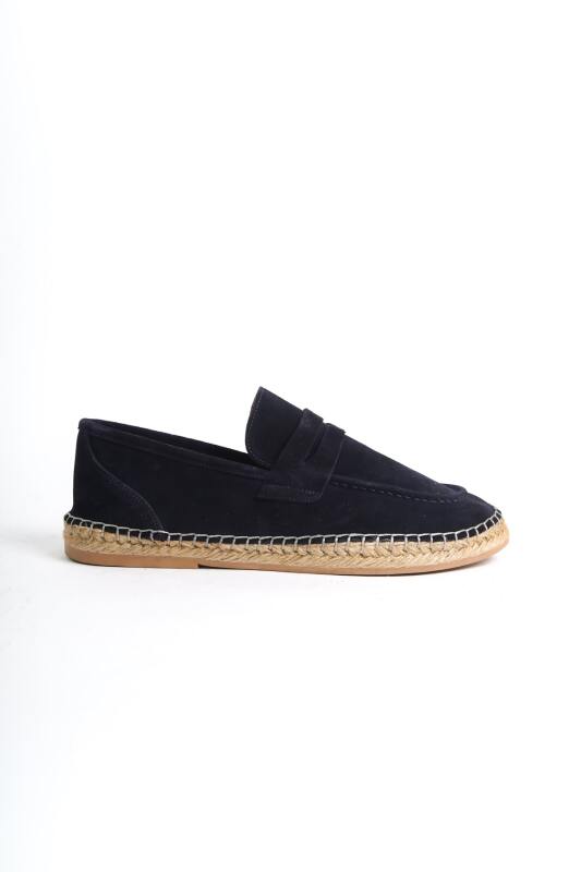 Mubiano Summer Erkek Jüt Taban Lacivert Süet Espadril & Loafer -MSSR1274-LCV - 12