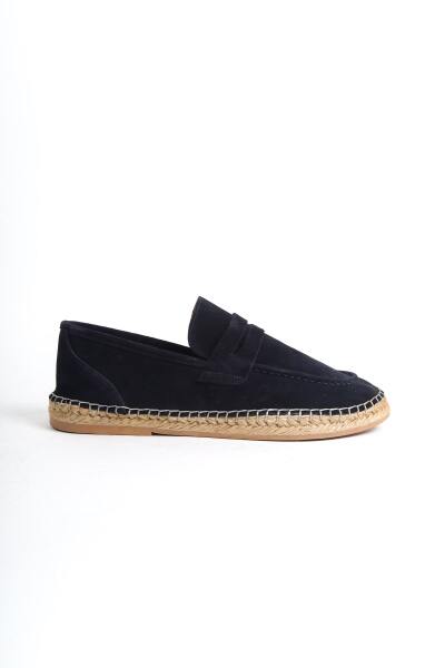 Mubiano Summer Erkek Jüt Taban Lacivert Süet Espadril & Loafer -MSSR1274-LCV - 9