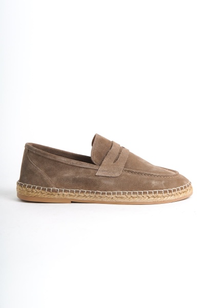 Mubiano Summer Erkek Jüt Taban Vizon Süet Espadril & Loafer -MSSR1274-VZ - 2