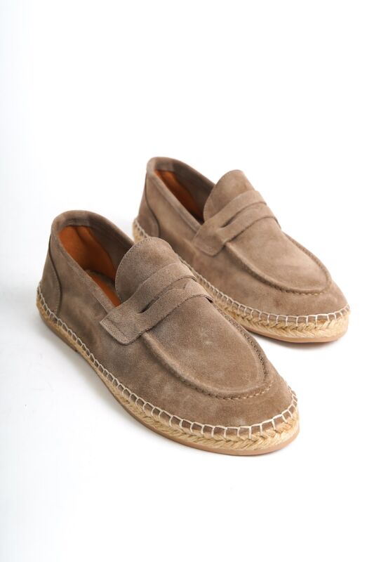 Mubiano Summer Erkek Jüt Taban Vizon Süet Espadril & Loafer -MSSR1274-VZ - 4