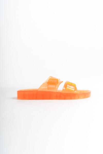 Mubiano Summer Kadın Jelly Şeffaf Oranj Düz Terlik-MSTB188-ORJ - 9