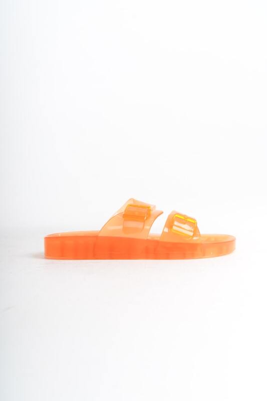 Mubiano Summer Kadın Jelly Şeffaf Oranj Düz Terlik-MSTB188-ORJ - 9