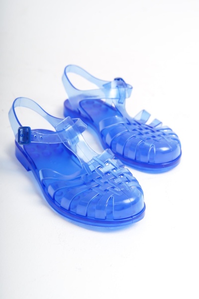 Mubiano Summer Kadın Jelly Toka Detay Mat Mavi Düz Sandalet-MSTB844-M - 2