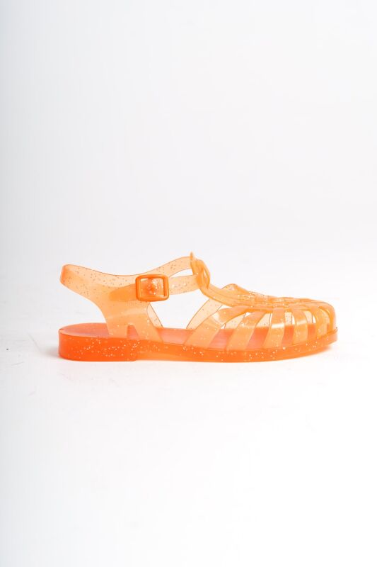 Mubiano Summer Kadın Jelly Toka Detay Şeffaf Oranj Sim Düz Sandalet-MSTB844-SOS - 8